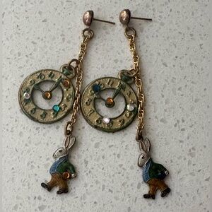 Whimsical White Rabbit Earrings